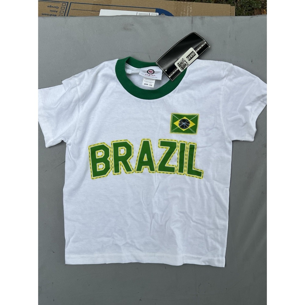 Mad Engine Brazil‎ National Soccer Shirt Kids White Size medium